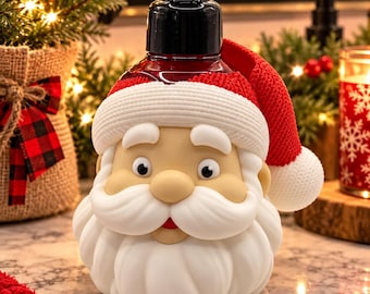 Porte-savon Père Noël imprimé en 3D | Décoration de salle de bain de Noël, insert pour bougie en option