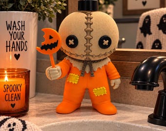 Porte-savon d'Halloween imprimé en 3D | Décoration de salle de bain citrouille effrayante