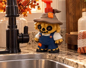 Porte-savon épouvantail imprimé en 3D | Décoration d'automne et d'Halloween | Accessoire de cuisine et de salle de bain automnal