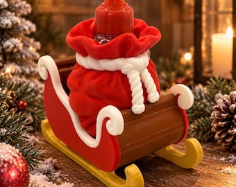 Porte-savon traîneau du Père Noël imprimé en 3D | Décoration de salle de bain de Noël (Insert pour bougie en option)