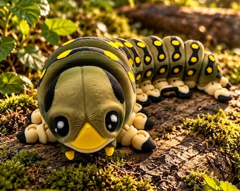 Figurine chenille articulée imprimée en 3D, jouet anti-stress flexible (créature des bois)