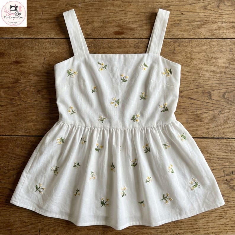 Peplum Top Sewing Pattern PDF | Square Neck Tank Top Pattern | Women's ...