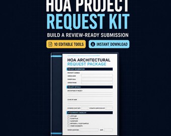 Kit di richiesta architettonica per l'associazione dei proprietari di casa / Lettera di approvazione modificabile, lista di controllo ARC e proposta per il consiglio di amministrazione