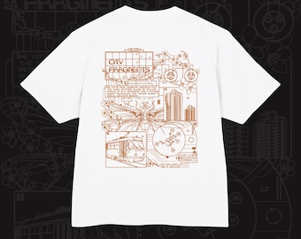 City Fragments Graphic Tee | Y2K Grunge Streetwear, Urban Vector Art (100% Cotton)