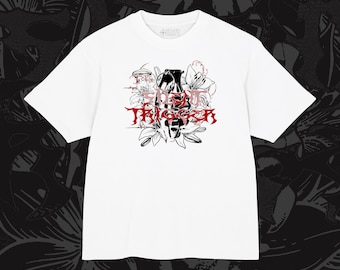 Silent Trigger Floral Script Tee | Heavyweight Combed Cotton, Boxy Fit