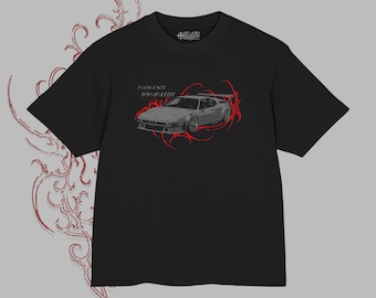 Hand-Drawn Vector Art Ghost Chassis Tee – Boxy Streetwear Top (7.66 oz Combed Cotton)