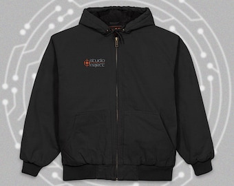 Canvas Hooded Workwear Jacket | Duck Cloth Utility Zip-Up | Heavyweight Streetwear Coat | STUDIOREJECT Urban Outerwear