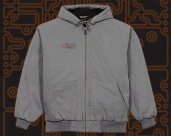 Canvas Hooded Workwear Jacket | Duck Cloth Utility Zip-Up | Heavyweight Streetwear Coat | STUDIOREJECT Urban Outerwear