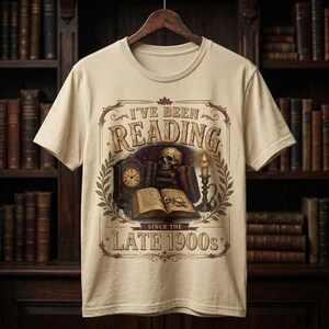 Leggo dalla fine del 1900, maglietta vintage per amanti dei libri, maglietta dark academia per lettori, regalo per topi di biblioteca