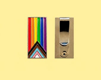 Progress Pride Clip Badge