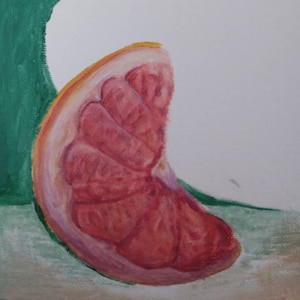 Original Grapefruit Slice Acrylic Painting on Canvas (6x6)