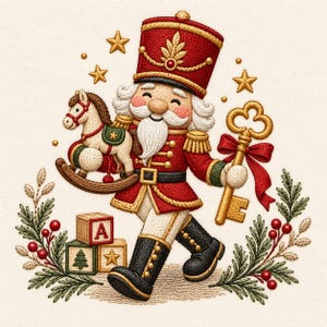Jul Nötknäpparen Soldat Gunghäst Maskinbroderidesign