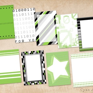 Printable PDF Gift Tags or Labels - Retro Geek - Any Occasion, Print Your Own, Christmas Birthday Video Gamer Hacker Vintage Computer Binary