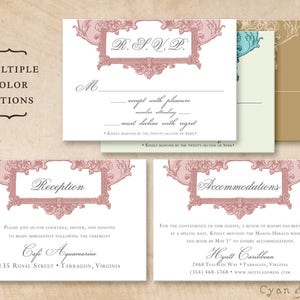 Printable Wedding Enclosure Cards - Antique Oval Frame - 3.5x5 R.S.V.P. Response Reception Accommodations Lodging Other Cards