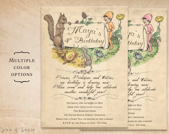 Woodland Fairy Tale Animals - Birthday, Baby Shower or Other Invitation, Print-Your-Own or Digital File - 5x7 Storybook Book Forest