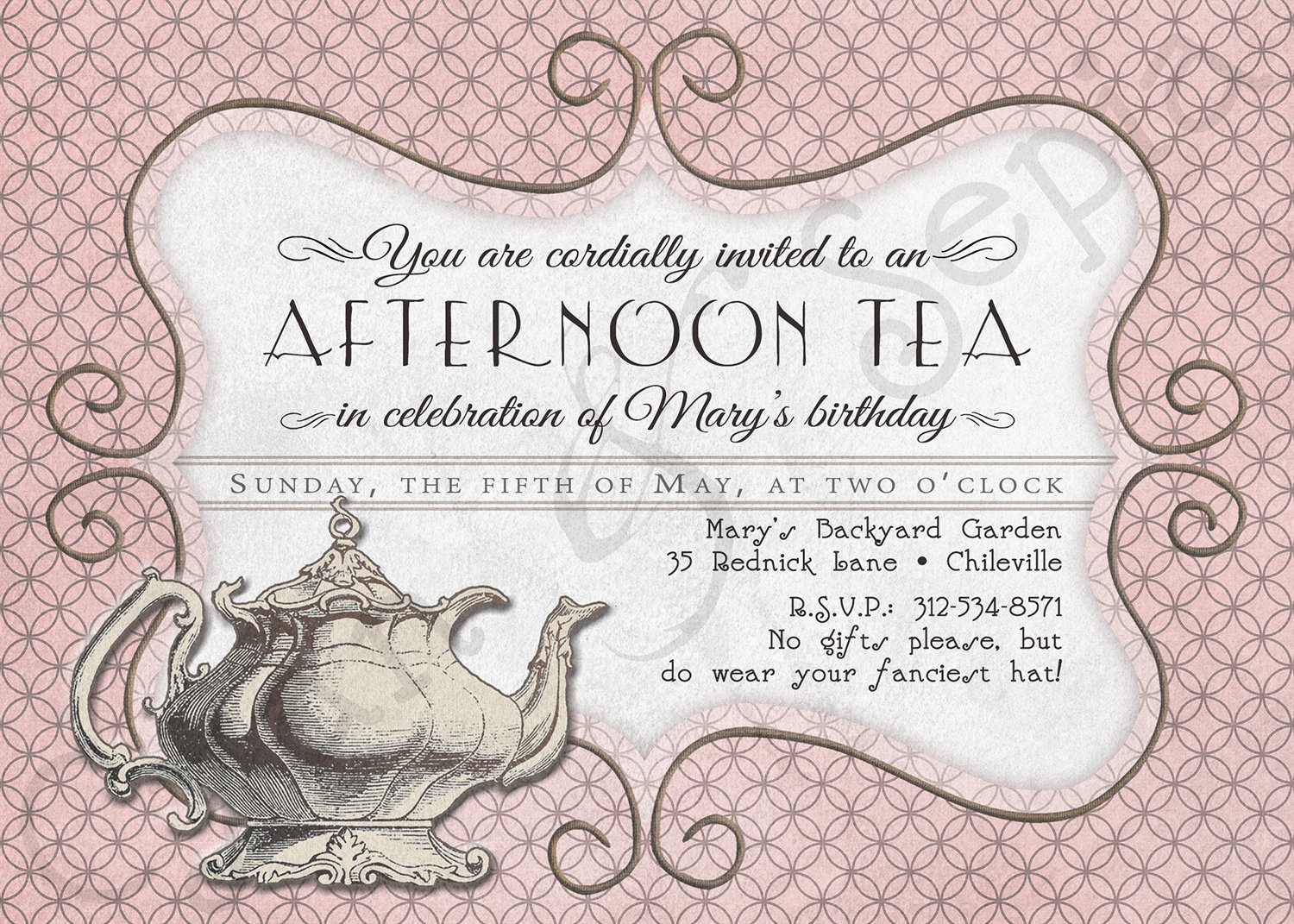 antique-teapot-tea-party-birthday-shower-invitation-print-your-own-or-digital-file-printable-pink-vintage-old-fashioned-afternoon-tea-etsy
