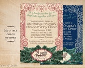 Vintage Sleigh - Christmas Holiday Invitation, Print Your Own or Digital - 5x7 PDF JPG Print-Your-Own Old-Fashioned Classic Antique