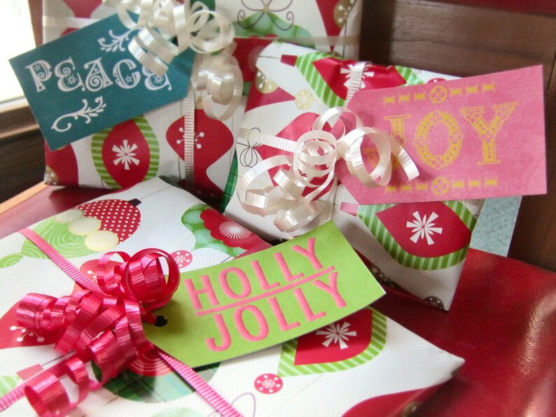 Printable PDF Gift Tags Hippie Holiday Winter Christmas Etsy
