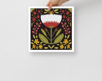 Dramatic Dark Flower Illustration