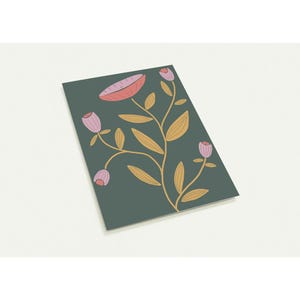 Lot de 10 cartes de voeux (États-Unis et Californie) - Illustration d'une soucoupe florale