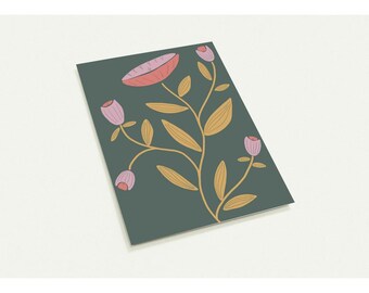 Pack of 10 Greeting Cards (US & CA) - Saucer flower illustration