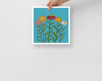 Wildflower Illustration Poster