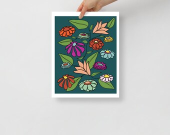 Floating Flower Poster Illustration