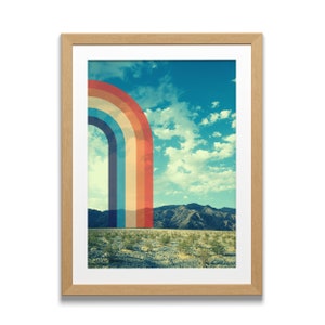 Desert Rainbow Mountain Abstract Landscape, Digital Download, Boho Desert, Good Vibes
