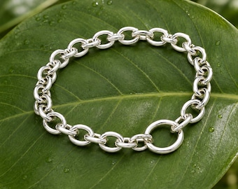 Vintage Sterling Silver Curb Link Bracelet - Etsy
