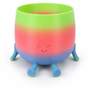 3D Printed Sitting Planter – Smiley Face Succulent Pot with Legs, Indoor Plant Decor