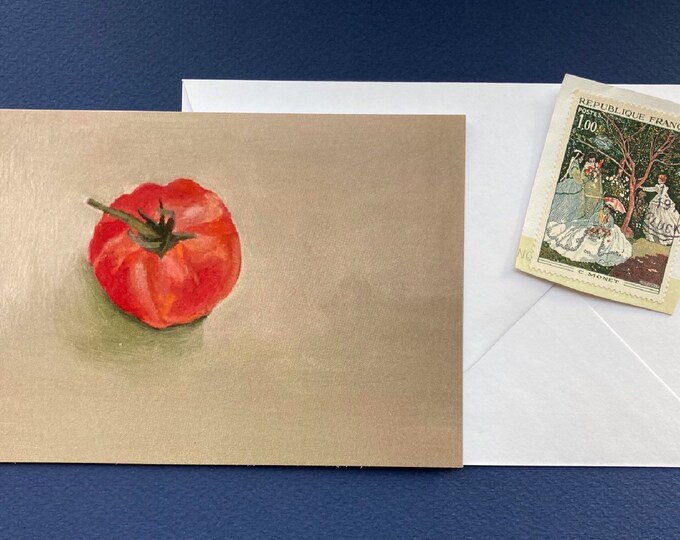 Painting print as greeting card, tomato