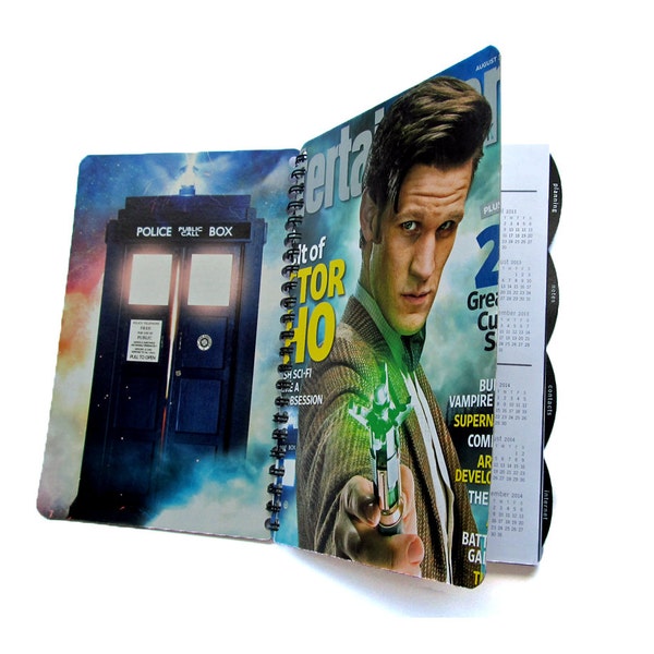 Doctor Who 2017 2018 Planner Daily Monthly Calendar UpCycled TARDIS Dr. Who Matt Smith