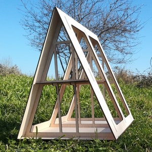 Wooden &quot;A&quot; Frame Dollhouse 1:12 Plywood DIY Kit