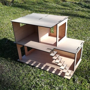 Modern Wooden Dollhouse DIY Kit Type III Scale 1:20