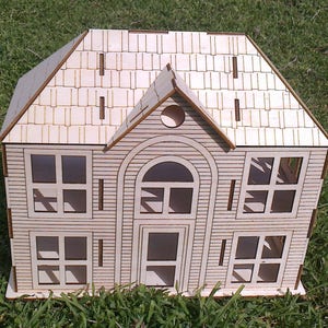 Wooden Dollhouse Victorian Antique House Plywood Kit Scale 1:18