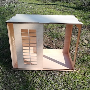 Simple Wooden Dollhouse Plywood Module Scale 1:6 with sliding door for 12in dolls