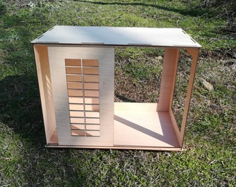 Einfaches Holzmodul Puppenhaus-Schichtholz im Maßstab 1:6 mit Schiebetür für 30 cm Puppen
