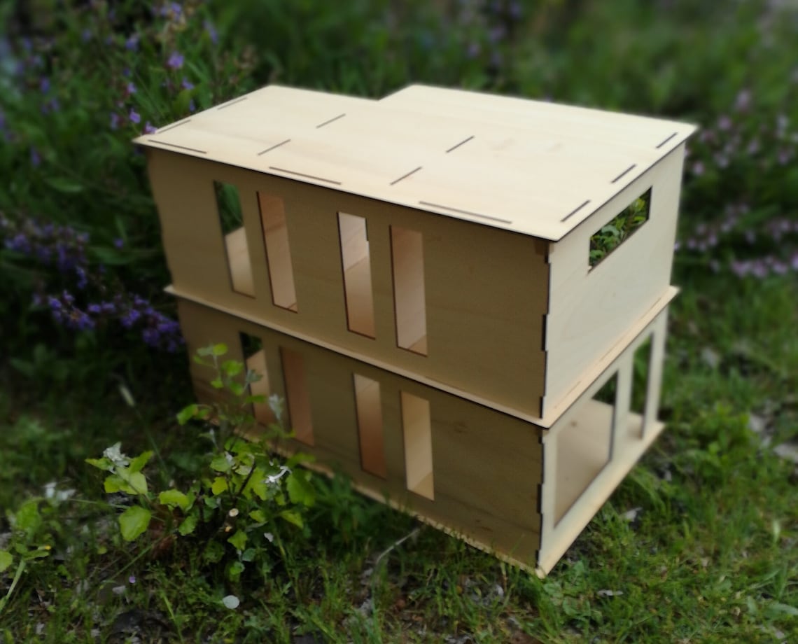 Modern Wooden Apartments Dollhouse DIY Kit Type III Scale 1:12 - Etsy - Wooden Apartment Kit Furniture