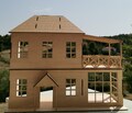 Wooden Country Dollhouse with Pergola Kit Scale 1:12