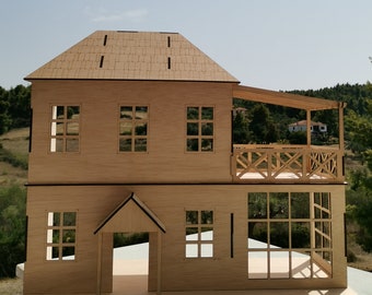 1:12 Puppenhaus-Bausatz mit Pergola