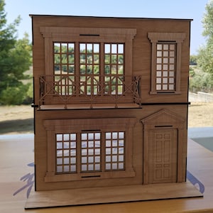 2-storey Chicago Mansion with Balcony Dollhouse DIY Kit Scale 1:12