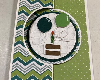 Cute Birthday Card.. handmade…Circle pop out