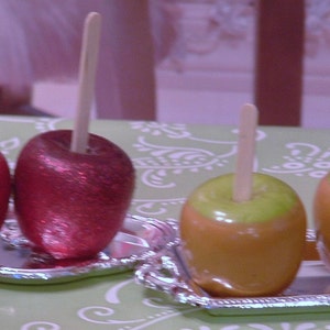 2 Candy Apples on a Tray for American Girl Dolls