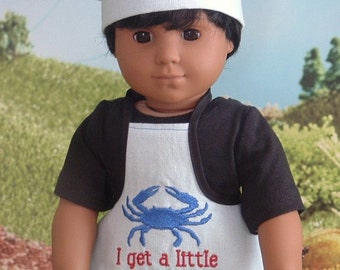 I Get a Little Crabby Apron and Chefs Hat for American Girl