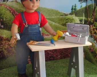 Little Handyman with Tools, Toolbox, and Work Bench