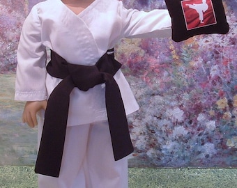 Karate Uniform and Kick Pillow for American Girl/Boy Doll