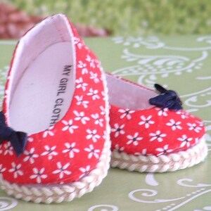 Red White and Blue Daisies Ballet Flats for American Girl