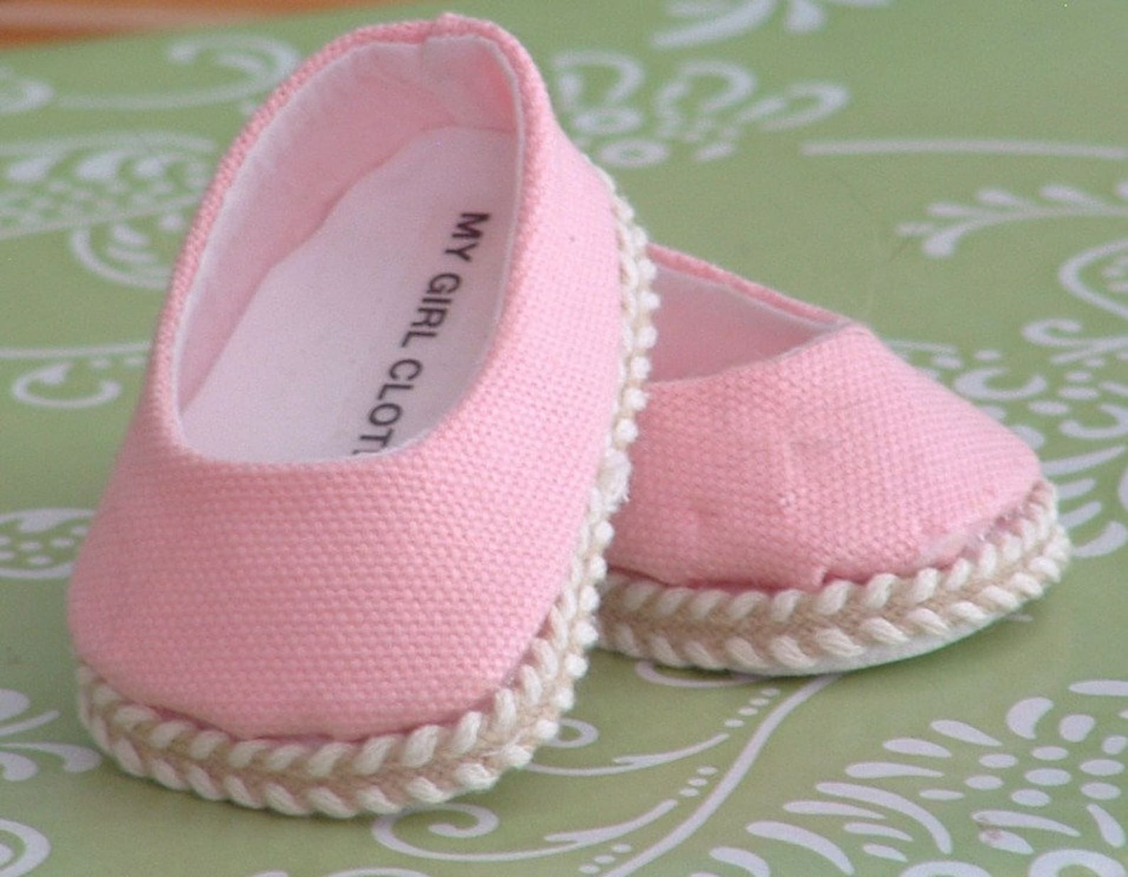 pink canvas ballet flats for american girl dolls