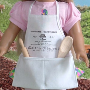 French Bakery Apron and Tools for American Girl Doll