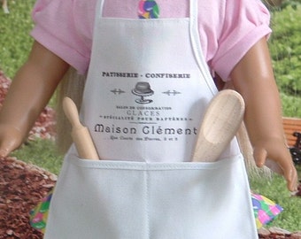 French Bakery Apron and Tools for American Girl Doll